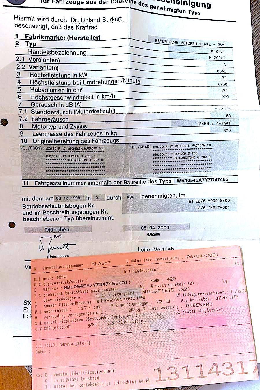Motor BMW K1200 LT Petrol 2001 (Margin)