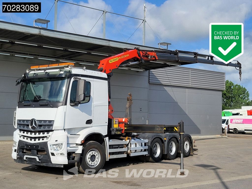 Mercedes Actros Arocs 3245 8X4 Palfinger PK22002 EH Crane 17tons hooklift Big-Axle Lift+Lenkachse Navi Euro 6