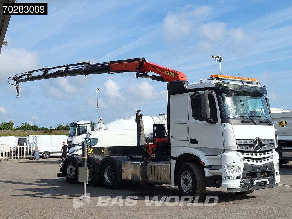 Mercedes Actros Arocs 3245 8X4 Palfinger PK22002 EH Crane 17tons hooklift Big-Axle Lift+Lenkachse Navi Euro 6