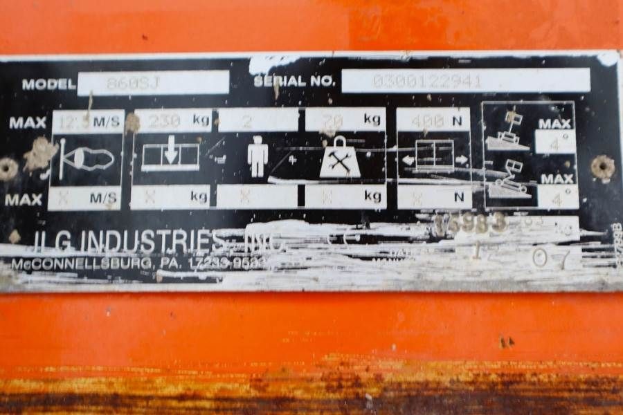 JLG 860SJ Diesel, 4x4 Drive, 28.2m Working Height, 22.