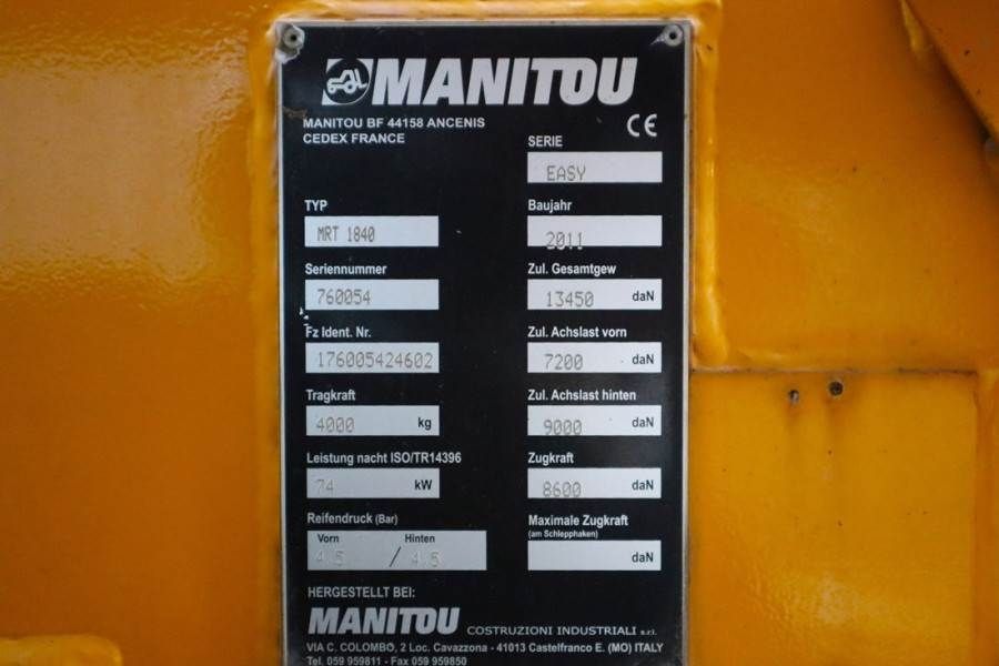 Manitou MRT1840 EASY Diesel, 4x4x4 Drive, 18m Lifting Heig