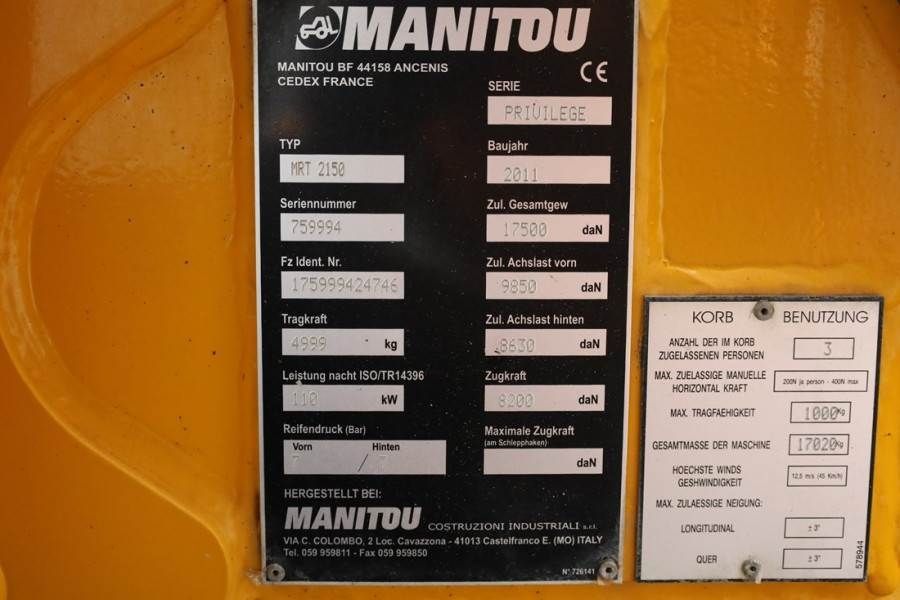 Manitou MRT2150 Privilege Diesel, 4x4 Drive And 4-Wheel St