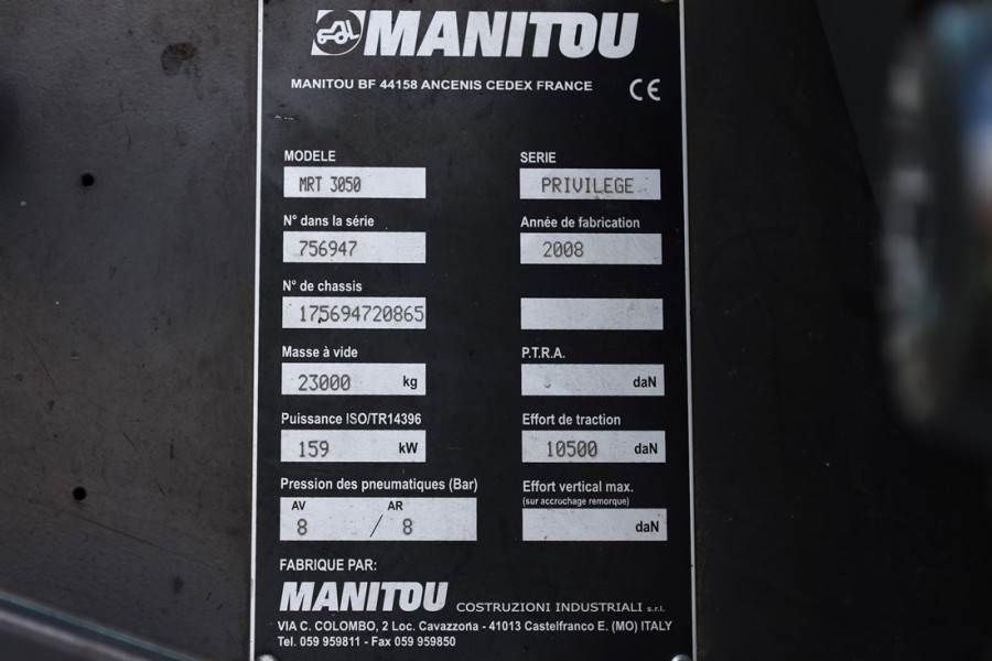 Manitou MRT3050 PRIVILEGE Diesel, 4x4 Drive And 4-Wheel St