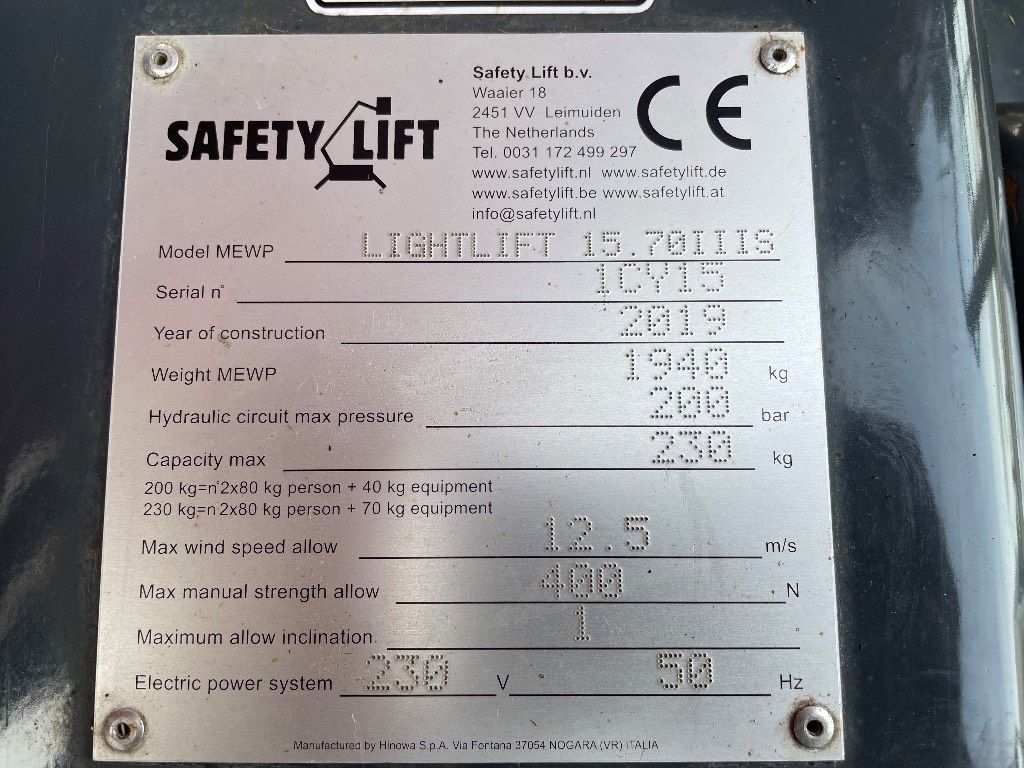 Hinowa Lightlift 15.70 SOLD