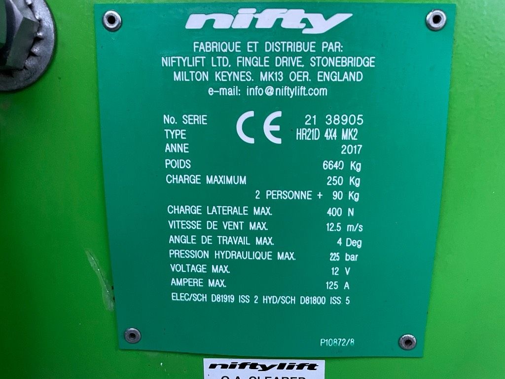 Niftylift HR 21 4x4