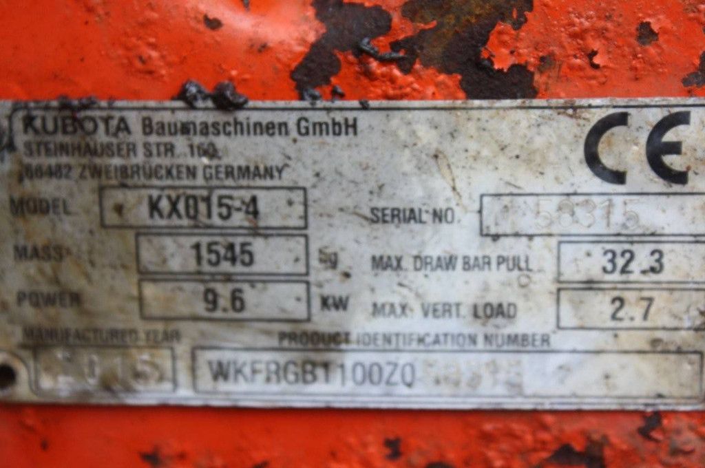 Mini excavator KX015-4 Diesel 9.6kW 2015