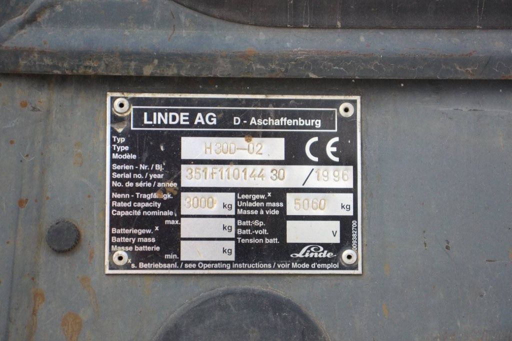 Gabelstapler Linde H30D-02 Diesel 3000kg 4,4m 1996