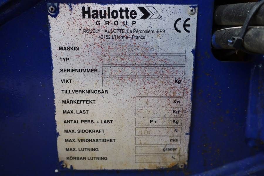 Haulotte H15SXL Diesel, 4x4 Drive, 15m Working Height, 500k