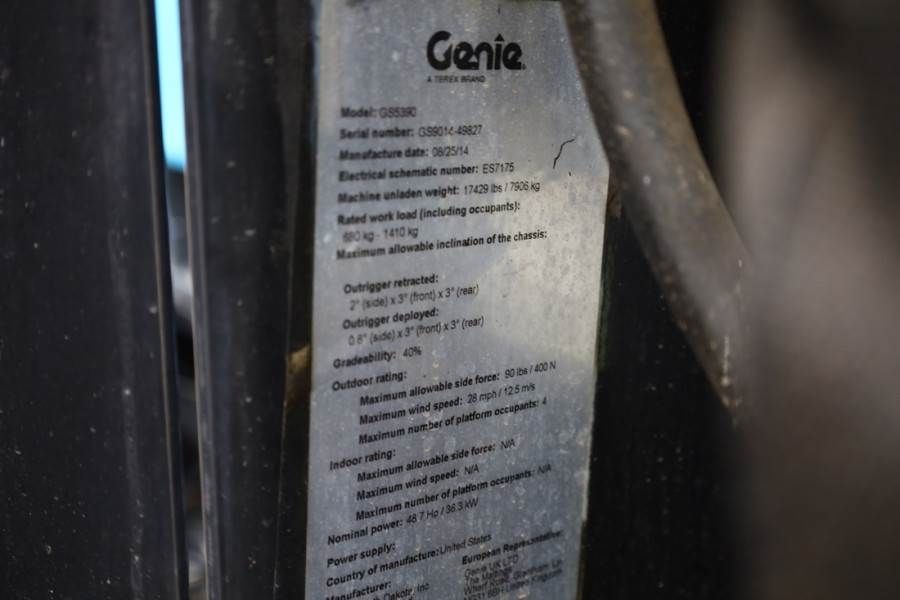 Genie GS5390 Diesel, 4x4 Drive, 18.15m Working Height, 6