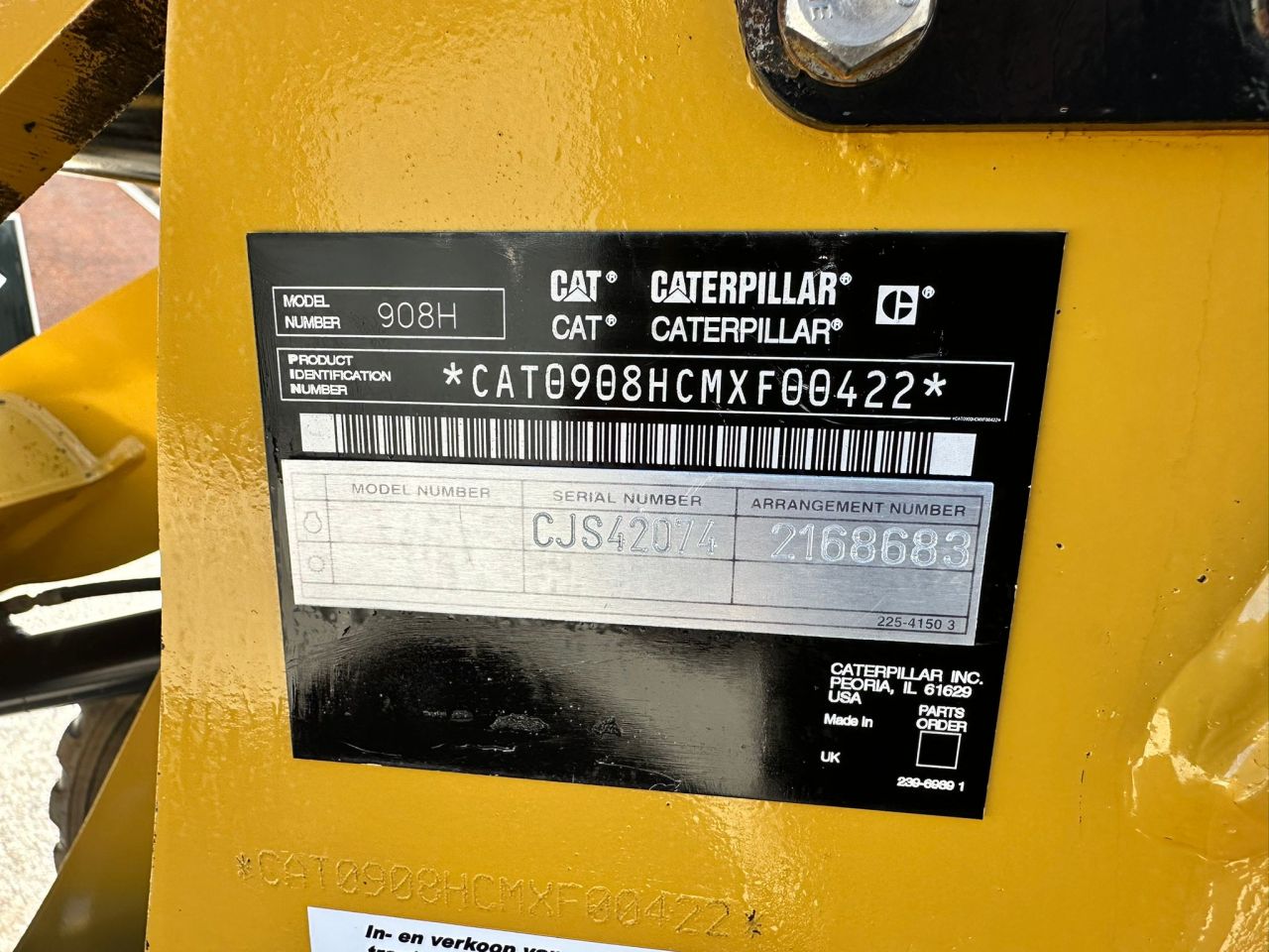 TE KOOP: zeer nette CATERPILLAR 908-H shovel
