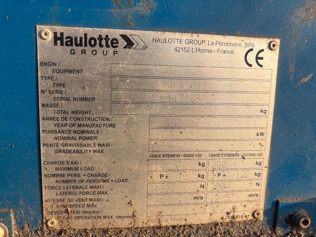Haulotte Star 10 mast hoogwerker Star10 vertical lift