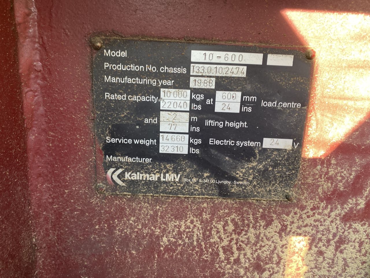 Kalmar 10-600 lage mast