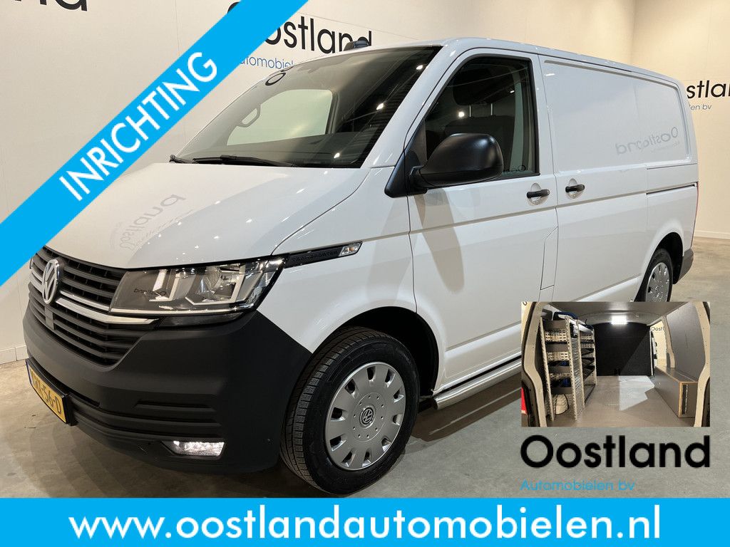 Volkswagen Transporter 2.0 TDI L1H1 Servicebus / Sortimo Inrichting / Euro 6 / Schuifdeur L + R / Airco / Cruise Control / CarPlay / PDC / Navigatie / 3-Zits /