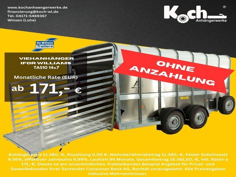 Ifor Williams Vieh TA510 14x7 178x434cm Höhe:213 3,5t (Vi11651496Iw)