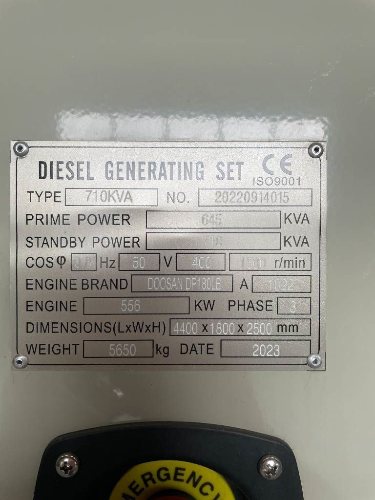 Doosan DP180LB - 710 kVA Surplus genset - DPX 19857-3
