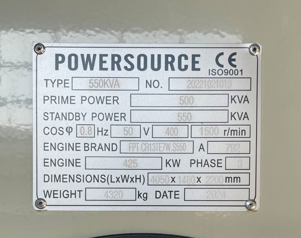 Iveco CR13TE7W - 550 kVA Generator - DPX-19797