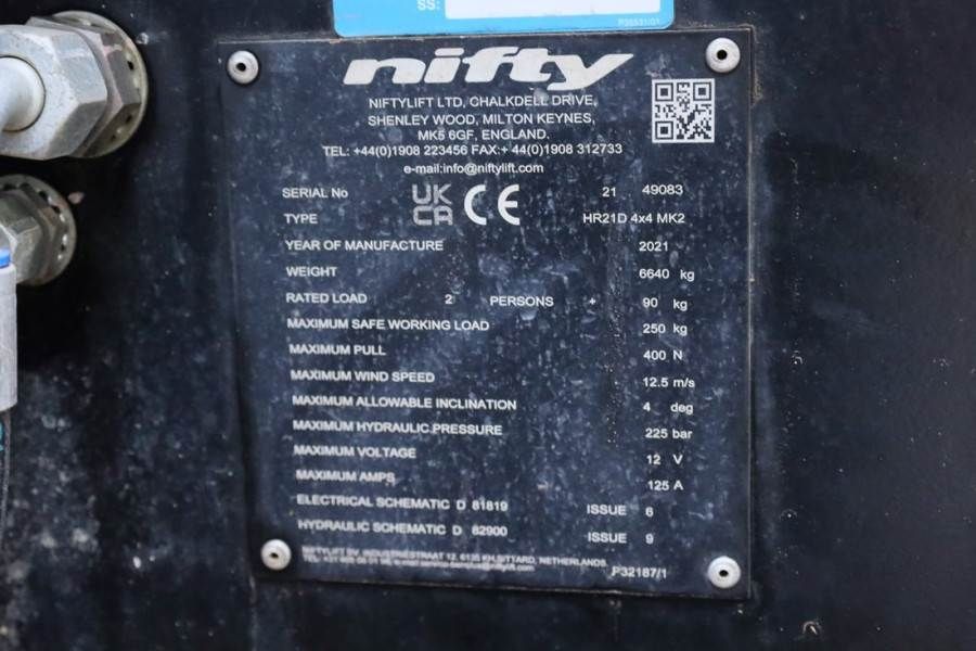 Niftylift HR21D 4x4 MK2 Diesel, 4x4 Drive, 21m Working Heigh