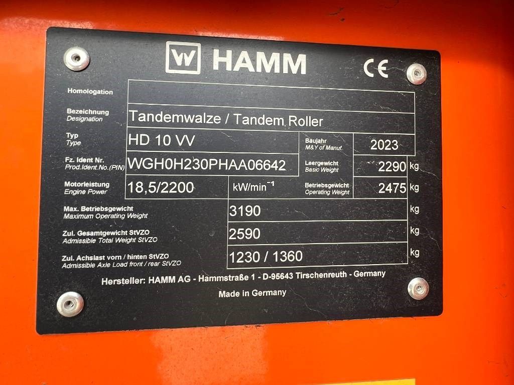 Hamm HD10 VV - NEW