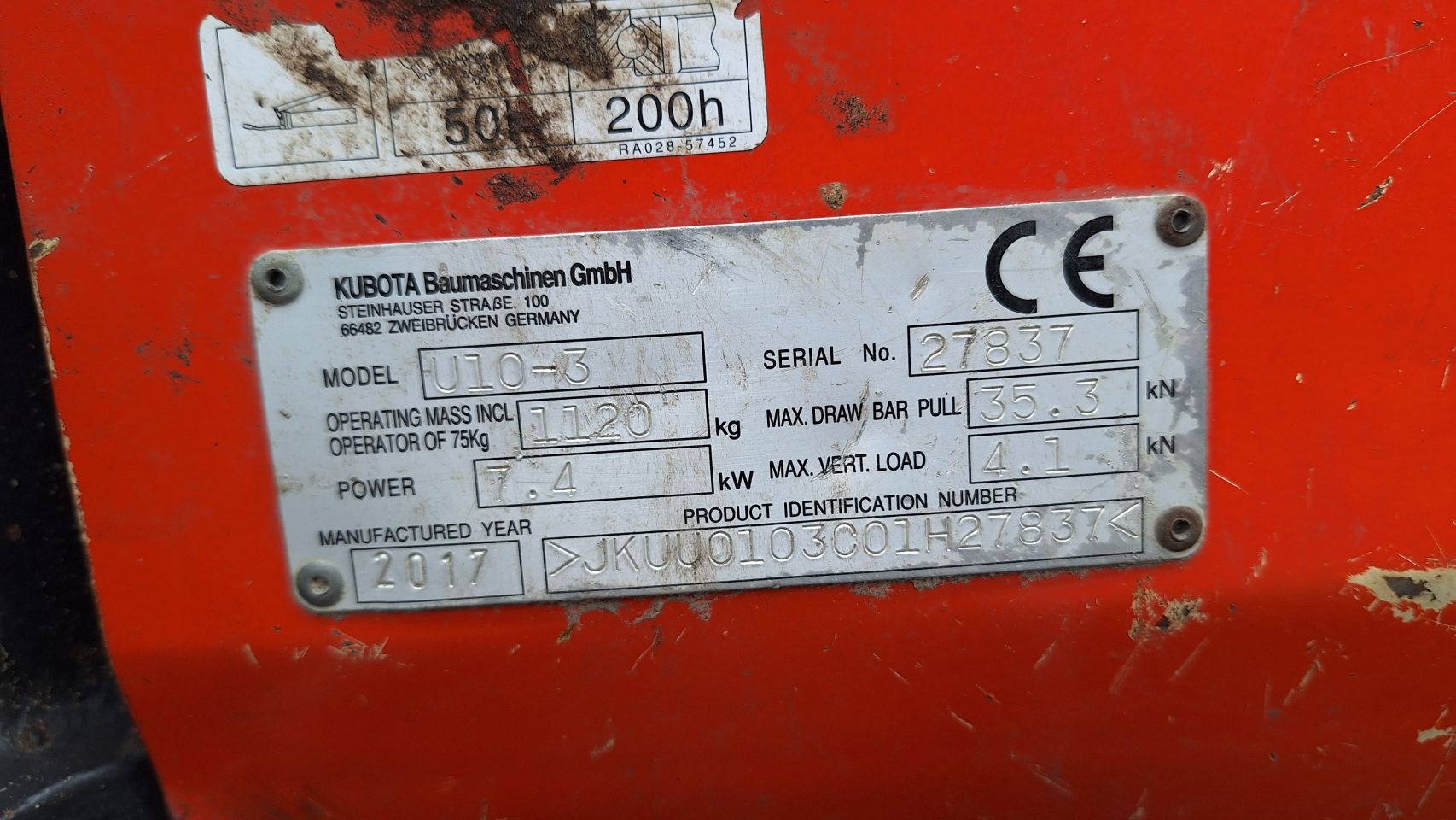 Kubota U10-3 (2017)