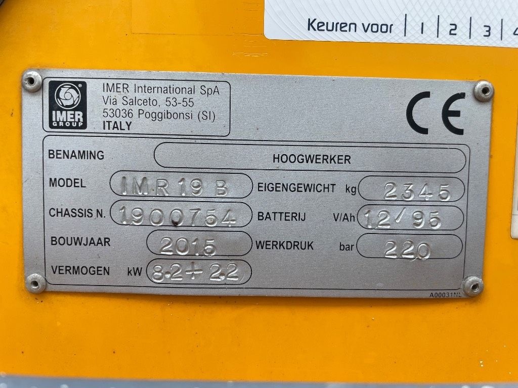 Imer IMR 19B GERESERVEERD