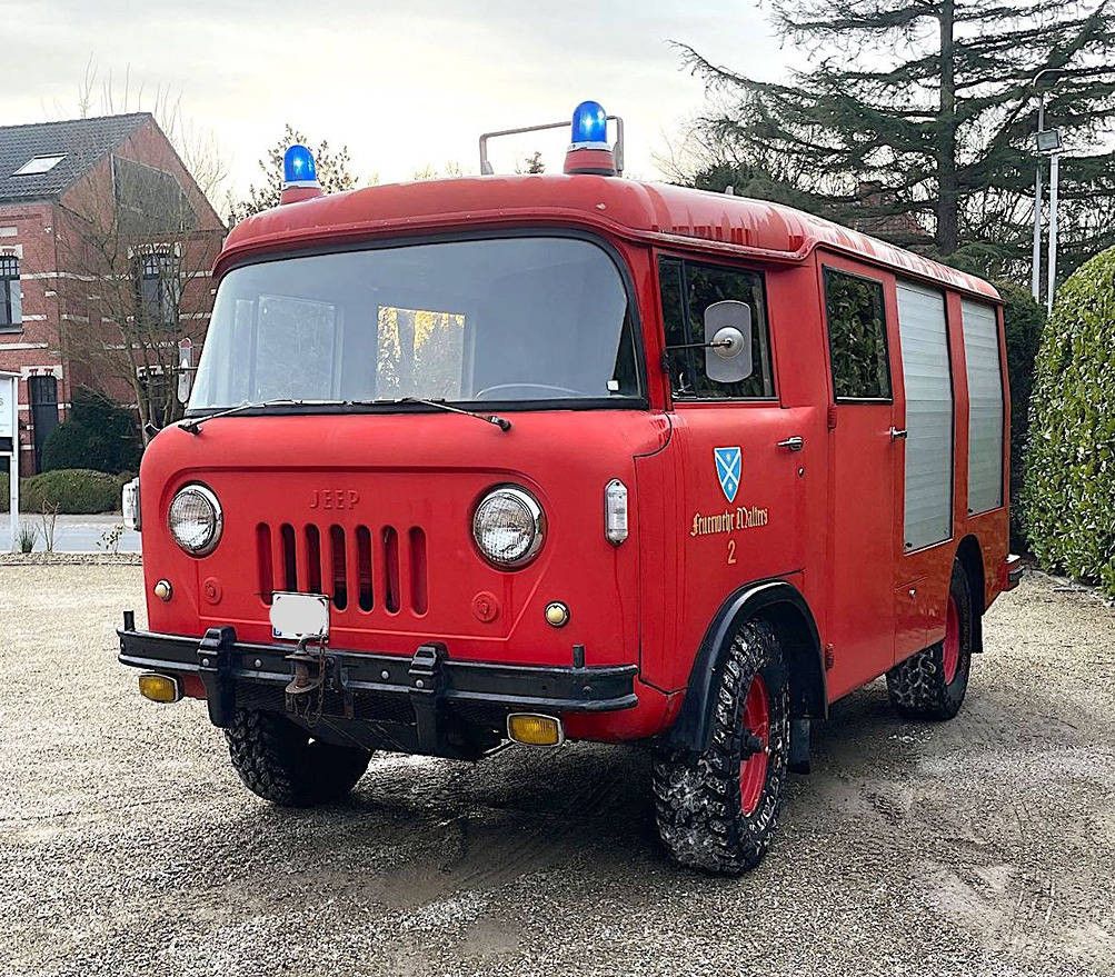 Vintage Fire Truck Willys Jeep Petrol 1963 (Margin)