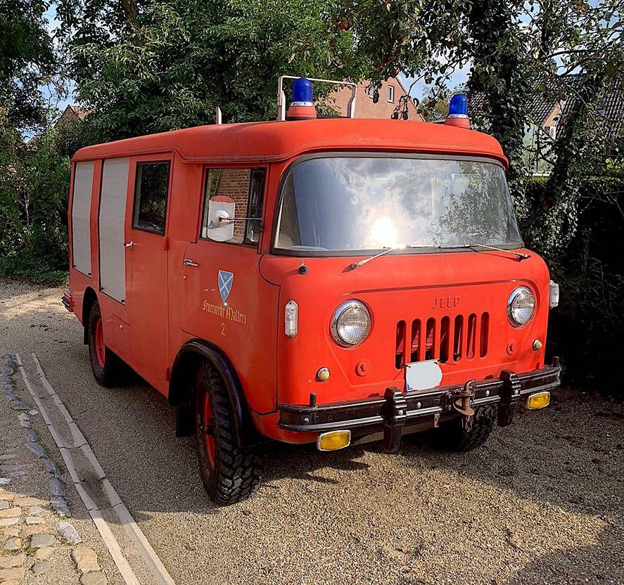 Vintage Fire Truck Willys Jeep Petrol 1963 (Margin)