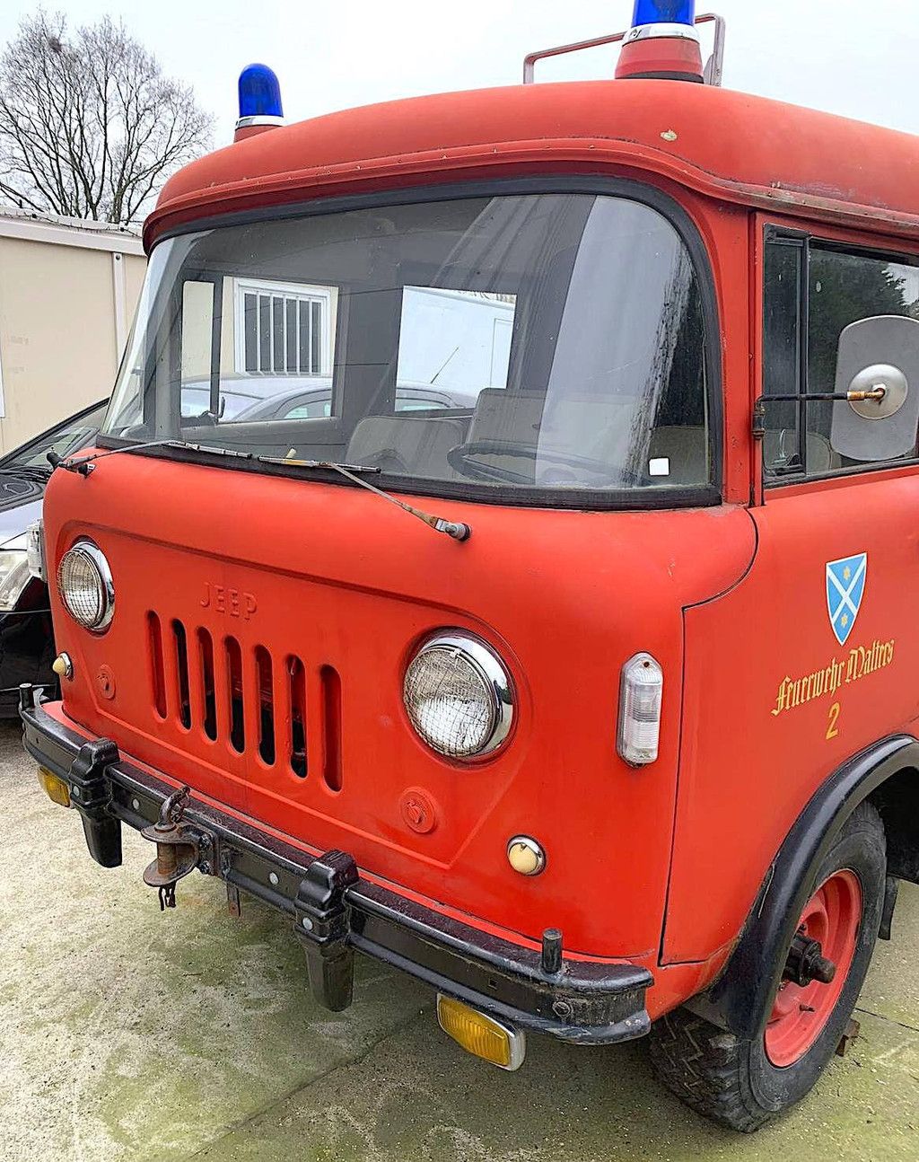 Vintage Fire Truck Willys Jeep Petrol 1963 (Margin)