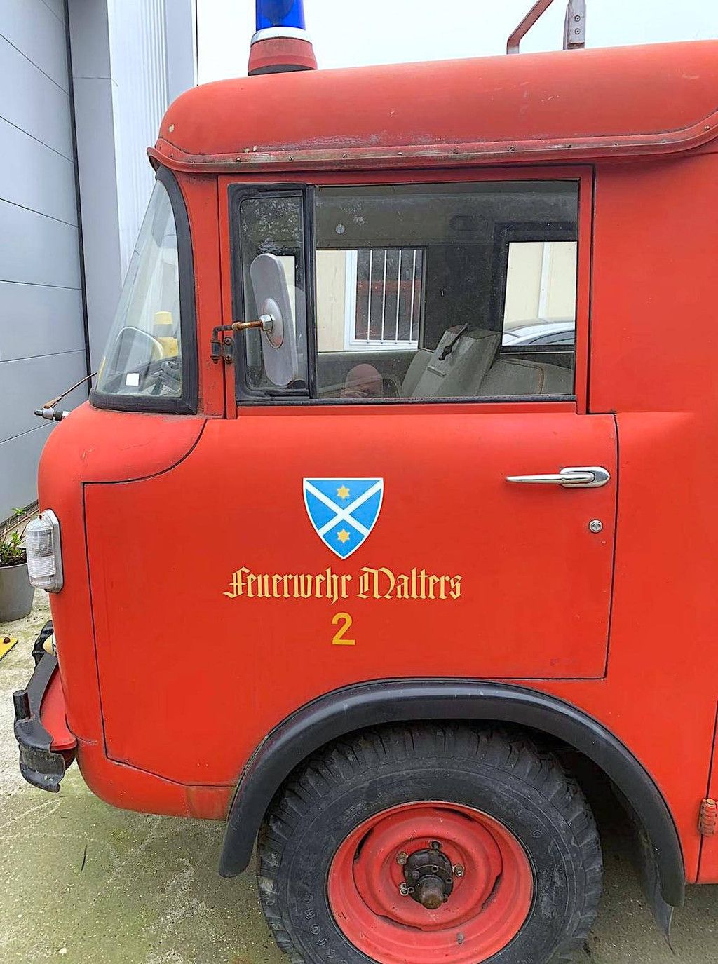 Vintage Fire Truck Willys Jeep Petrol 1963 (Margin)