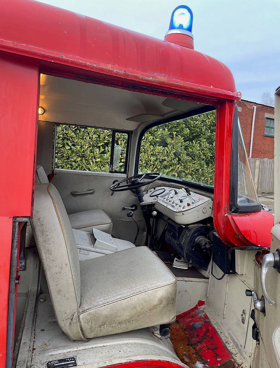 Vintage Fire Truck Willys Jeep Petrol 1963 (Margin)