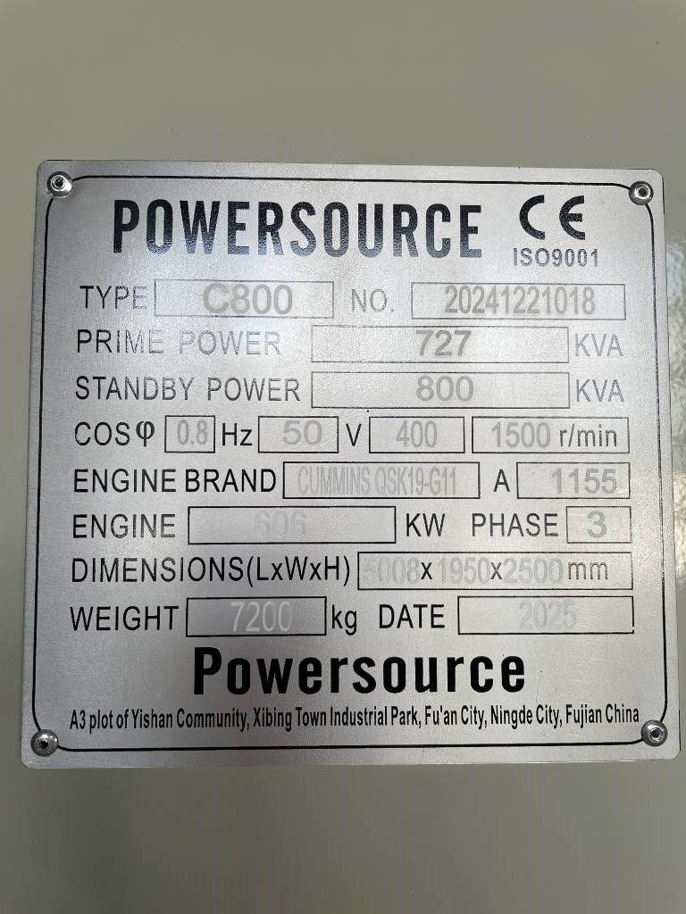 Cummins QSK19-G11 - 800 kVA Generator - DPX-19849