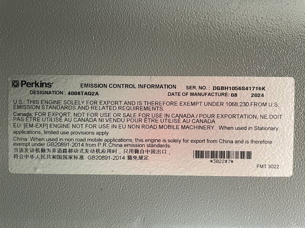 Perkins 4008TAG2A - 1100 kVA Generator - DPX-19820