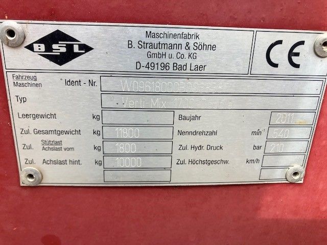 STRAUTMANN Vertimix 1700 feedwagon