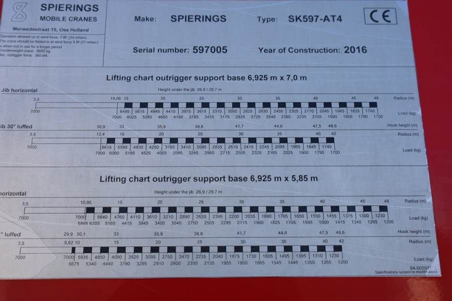 Spierings SK597-AT4 Valid inspection, Dutch Registration, 8x