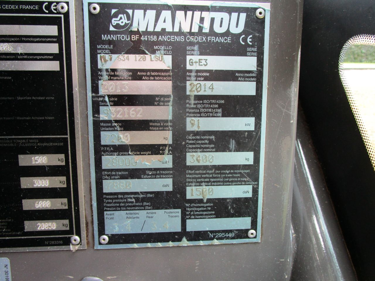 Manitou mlt 634 3100 uur mercedes motor