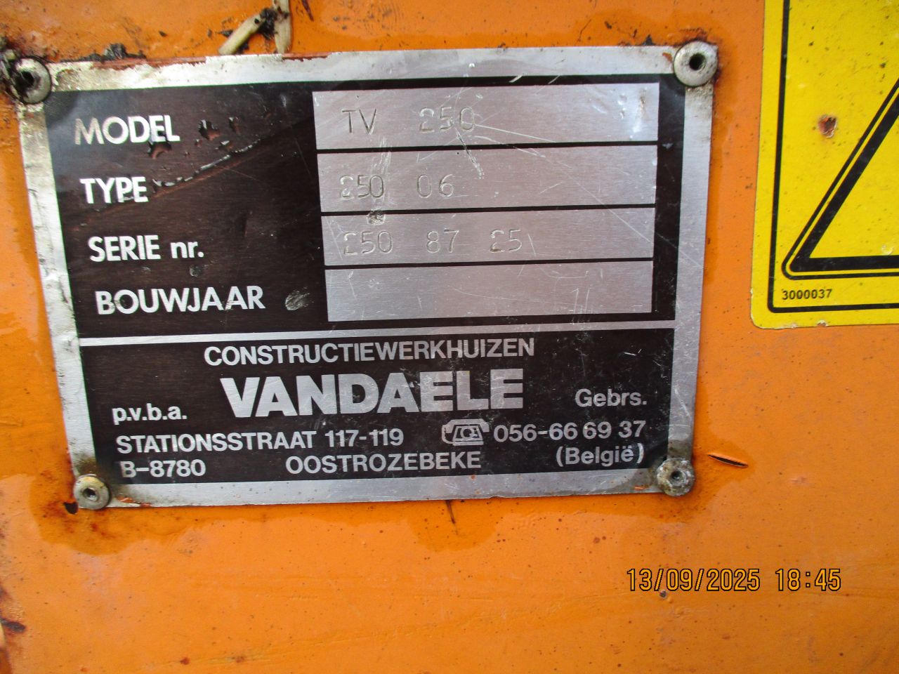 Vandaele tv 250 en tv250tr takkenhakselaars