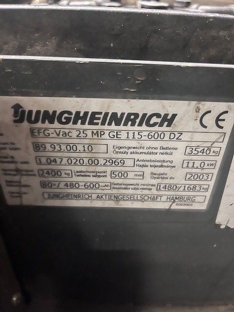 Jungheinrich EFGVac 25 MP bj 2003 accu2003 trippel mast