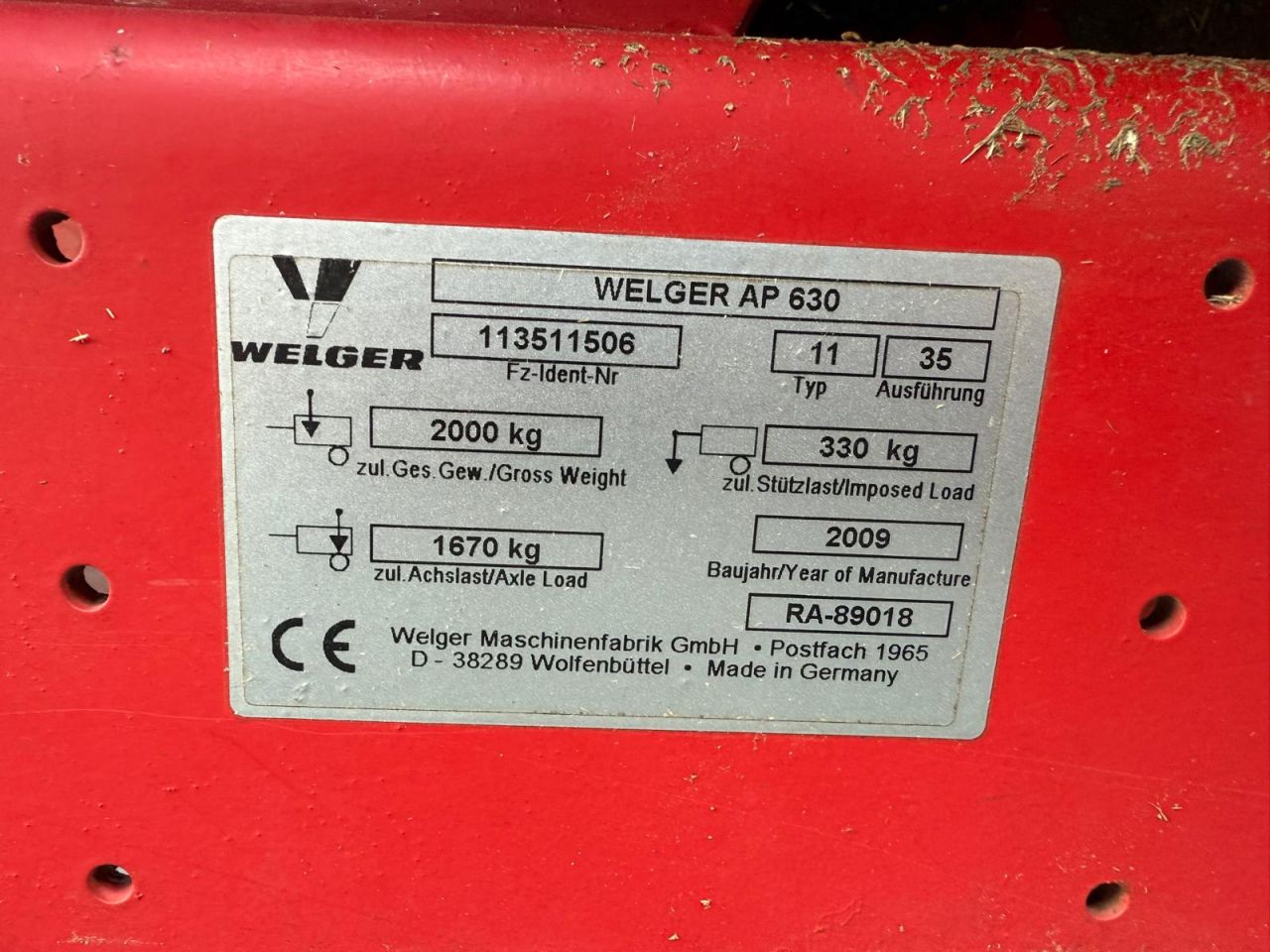 WELGER LELY AP 630 Pakkenpers