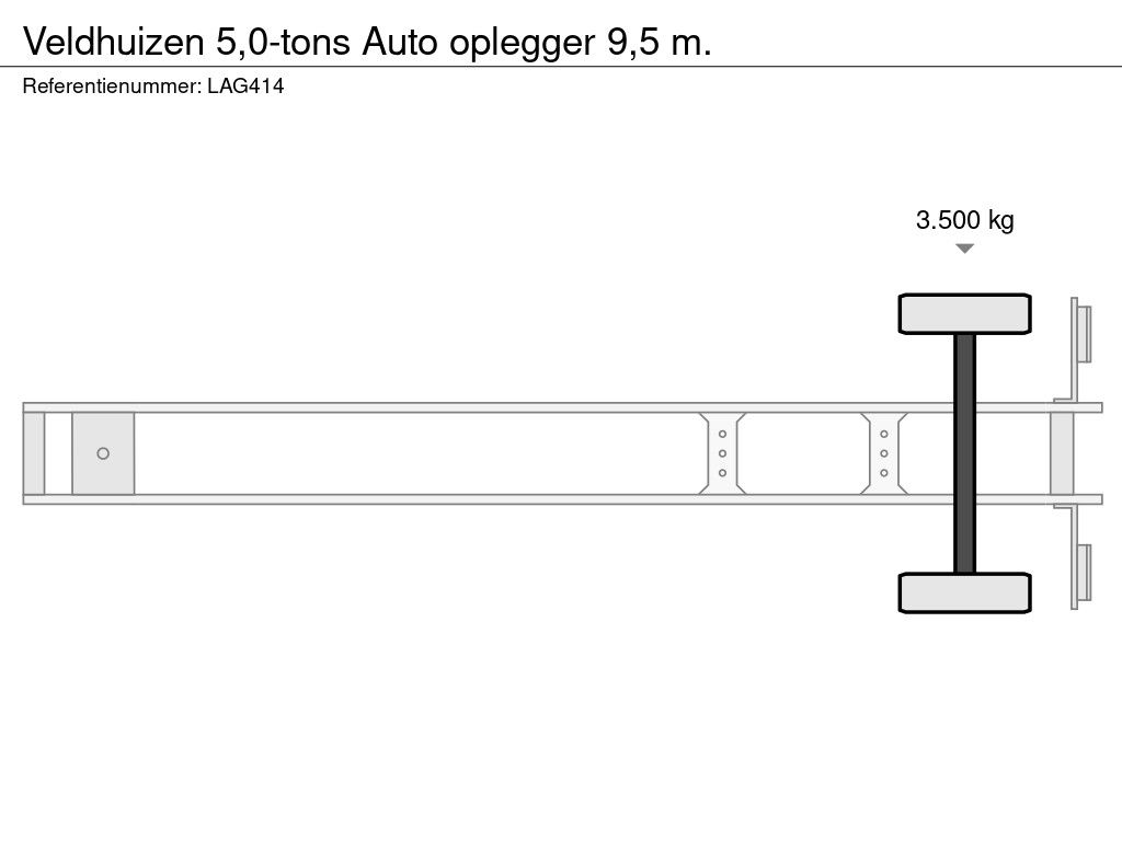 Veldhuizen 5,0-tons Auto oplegger 9,5 m.