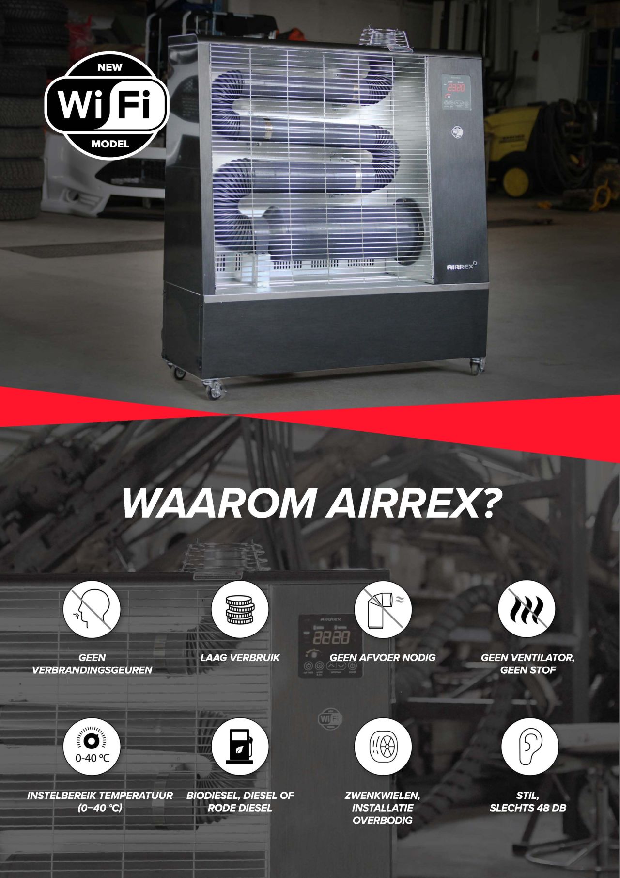AIRREX Infrarood dieselkachels terrasverwarming