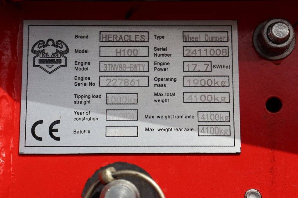 Dumper Heracles H100 Diesel 2024 Nieuw