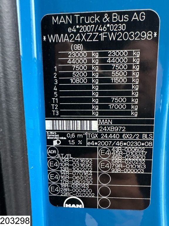 MAN TGX 24 440 6x2, EURO 6, RHD, ADR, Engine defect