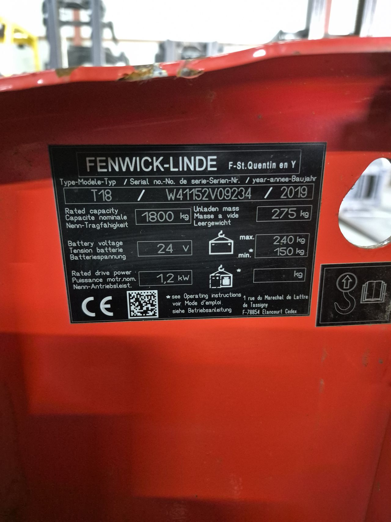 Linde T18 bj 2019 1218 uur accu bj 2020