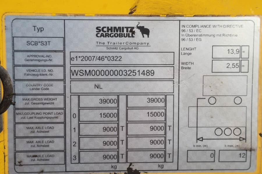 Schmitz Cargobull SCB3ST CoC Documents, TuV Loading Certif