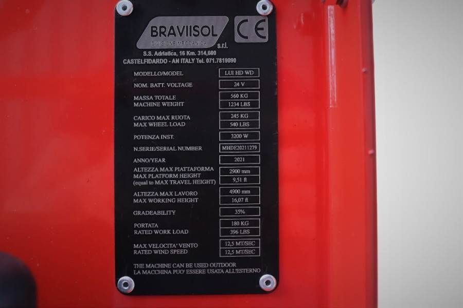 Bravi LUI HD WD Leonardo New, Electric, 4.90m Working He