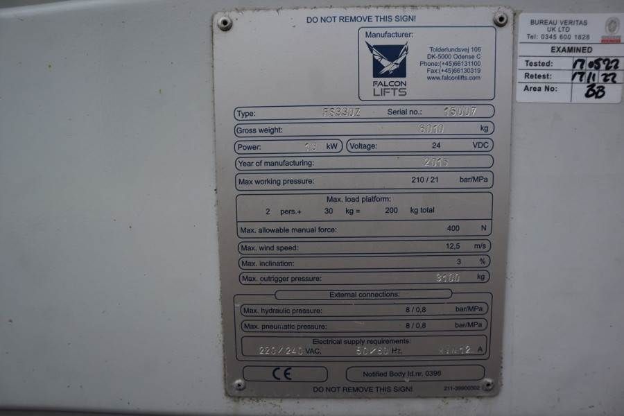 Falcon FS330Z Bi-Energy, Diesel - Battery, 33m Working He