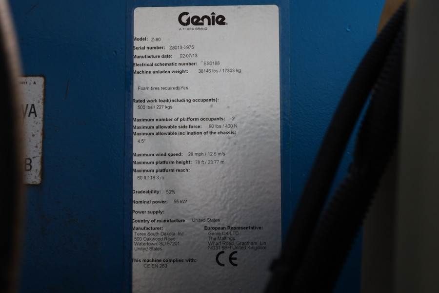 Genie Z80/60 Diesel, 4x4x4 Drive, 26m Working Height, 18