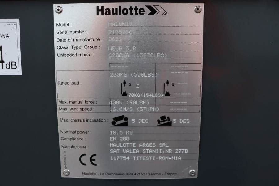 Haulotte HA16RTJ Valid Inspection, *Guarantee! Diesel, 4x4