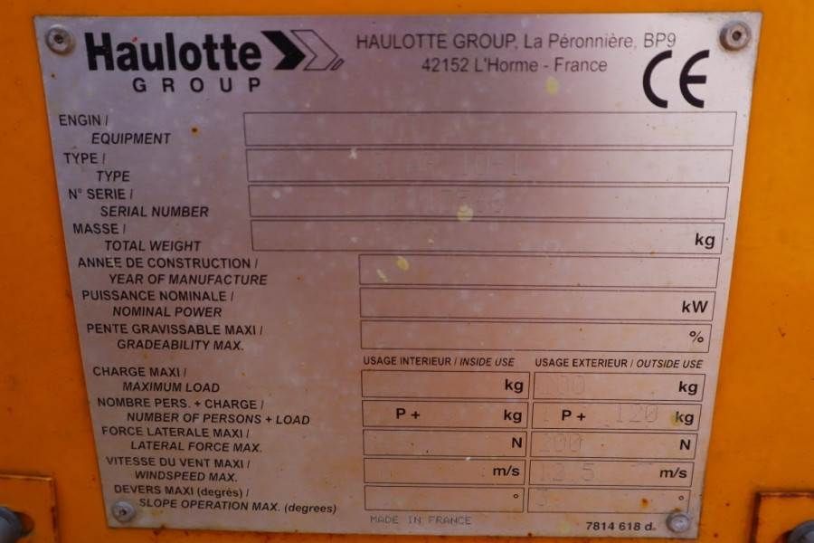 Haulotte Star 10 Electric, 10m Working Height, 3m Reach, 20