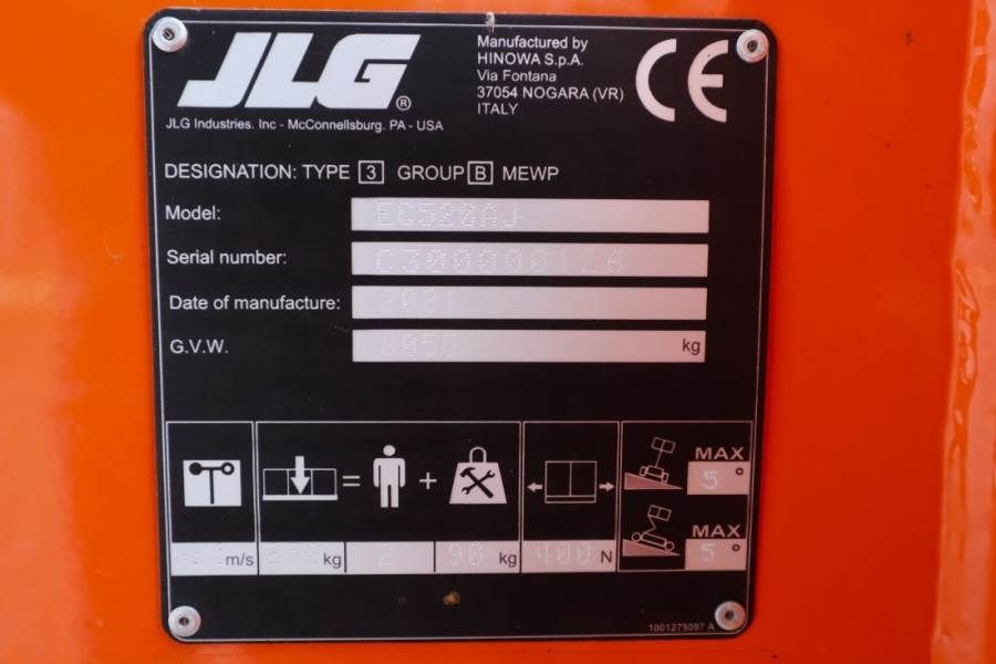 JLG EC-520AJ Electric, 18m Working Height, 10.65m Reac