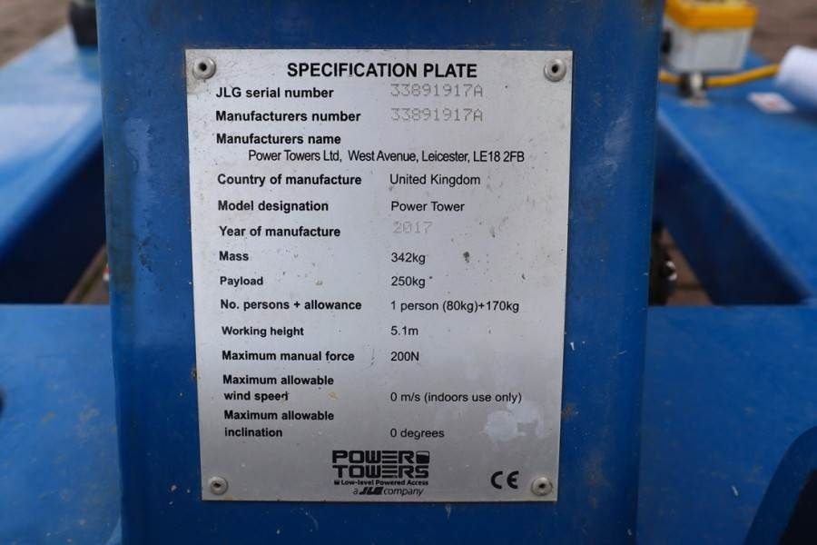 JLG Power Tower Electric, 5.10m Working Height, 250kg